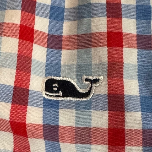 Vineyard Vines Red White & Blue Plaid Long Sleeve Button Down Cotton Shirt‎ Med - Picture 4 of 6